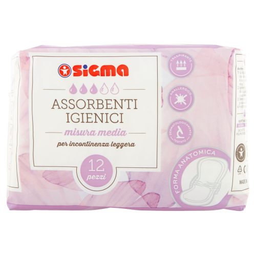 Sigma Assorbenti Igienici misura media per incontinenza leggera 12 pz