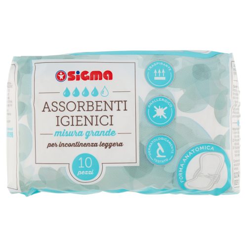 Sigma Assorbenti Igienici misura grande per incontinenza leggera 10 pz