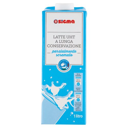 Sigma Latte UHT a Lunga Conservazione parzialmente scremato100% Latte Italiano 1 litro